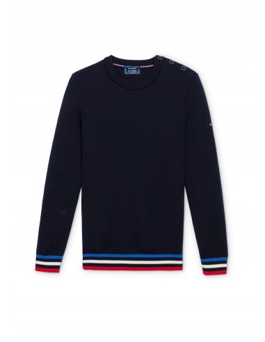 Pull marin Brégançon - SAINT JAMES x Élysée (NAVY) en ligne